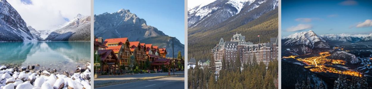 selection of views and hotels in banff