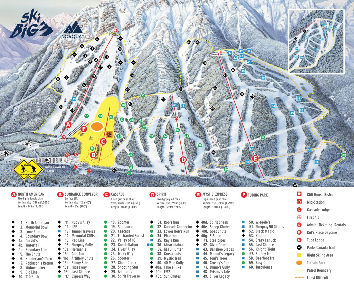 banff mont norquay trail map